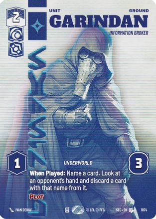 Garindan - Information Broker (Prestige) (1074) (1074) [Secrets of Power] - Fantasy Flight Games - Card Brawlers | Quebec | Canada |
