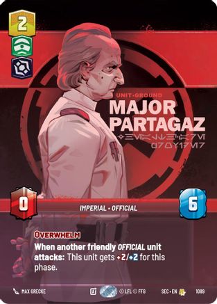 Major Partagaz - Healthcare Provider (Prestige Foil) (1089) (1089) [Secrets of Power] - Fantasy Flight Games - Card Brawlers | Quebec | Canada |