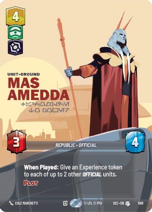 Mas Amedda - Accomplice to Power (Prestige Foil) (1091) (1091) [Secrets of Power] - Fantasy Flight Games - Card Brawlers | Quebec | Canada |