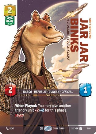 Jar Jar Binks - Mesa Propose (Prestige Foil) (1100) (1100) [Secrets of Power] - Fantasy Flight Games - Card Brawlers | Quebec | Canada |