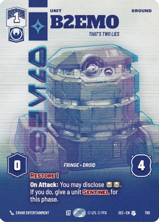 B2EMO - That's Two Lies (Prestige Foil) (1110) (1110) [Secrets of Power] - Fantasy Flight Games - Card Brawlers | Quebec | Canada |