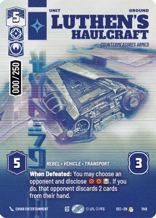 Luthen's Haulcraft - Countermeasures Armed (Serialized) (1149) (1149) [Secrets of Power] - Fantasy Flight Games - Card Brawlers | Quebec | Canada |