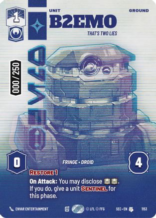 B2EMO - That's Two Lies (Serialized) (1153) (1153) [Secrets of Power] - Fantasy Flight Games - Card Brawlers | Quebec | Canada |