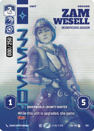 Zam Wesell - Inconspicuous Assassin (Serialized) (1155) (1155) [Secrets of Power] - Fantasy Flight Games - Card Brawlers | Quebec | Canada |