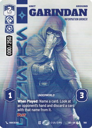 Garindan - Information Broker (Serialized) (1160) (1160) [Secrets of Power] - Fantasy Flight Games - Card Brawlers | Quebec | Canada |
