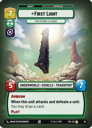 First Light - Threatening Elegance (25) (25) [Organized Play Promos] - Fantasy Flight Games - Card Brawlers | Quebec | Canada |