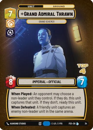 Grand Admiral Thrawn - Grand Schemer (Top 4) (34) (34) [Organized Play Promos] - Fantasy Flight Games - Card Brawlers | Quebec | Canada |