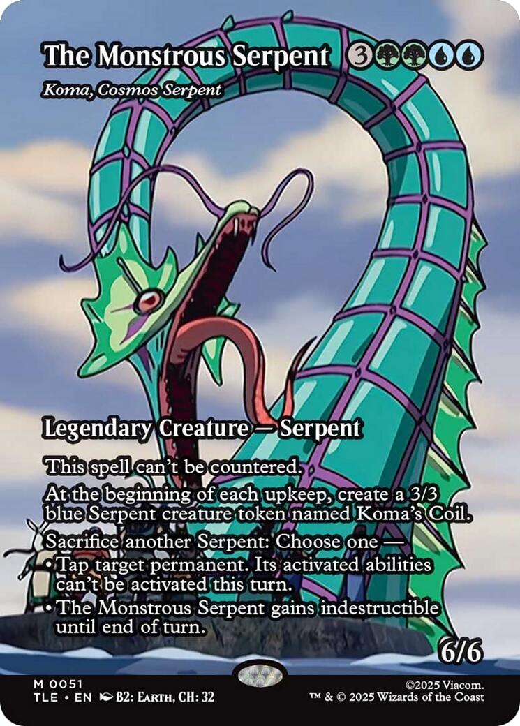The Monstrous Serpent - Koma, Cosmos Serpent (Borderless) [Avatar: The Last Airbender: Eternal-Legal] - Magic: The Gathering - Card Brawlers | Quebec | Canada |