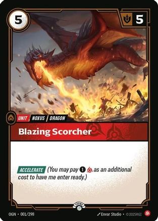Blazing Scorcher (001/298) - Riftbound Organized Play Promotional Cards Foil - Riftbound Organized Play Promotional Cards - Card Brawlers | Quebec | Canada |