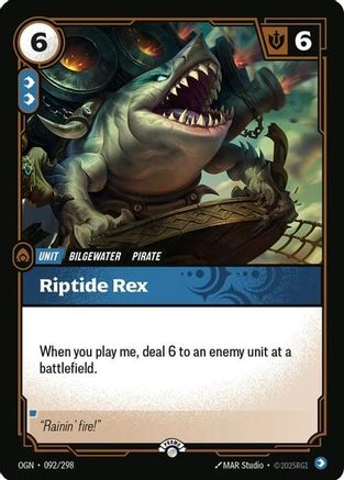 Riptide Rex (092/298) - Riftbound Organized Play Promotional Cards Foil - Riftbound Organized Play Promotional Cards - Card Brawlers | Quebec | Canada |