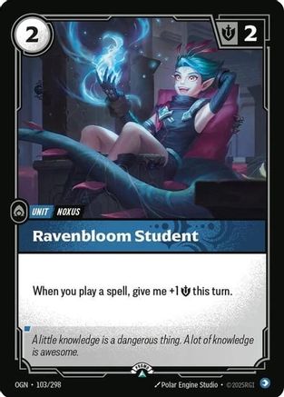 Ravenbloom Student (103/298) - Riftbound Organized Play Promotional Cards Foil - Riftbound Organized Play Promotional Cards - Card Brawlers | Quebec | Canada |