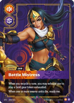 Sivir - Battle Mistress (203/221) - Spiritforged Foil - Spiritforged - Card Brawlers | Quebec | Canada |