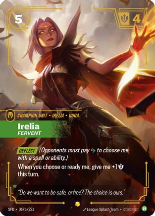 Irelia - Fervent (Alternate Art) (057a/221) - Spiritforged Foil - Spiritforged - Card Brawlers | Quebec | Canada |