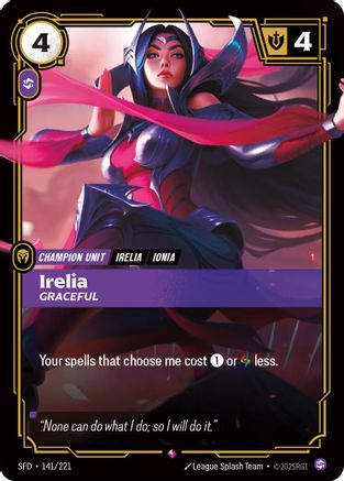 Irelia - Graceful (141/221) - Spiritforged Foil - Spiritforged - Card Brawlers | Quebec | Canada |