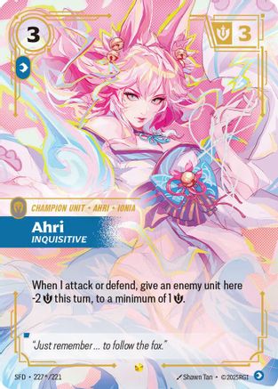 Ahri - Inquisitive (Signature) (227*/221) - Spiritforged Foil - Spiritforged - Card Brawlers | Quebec | Canada |