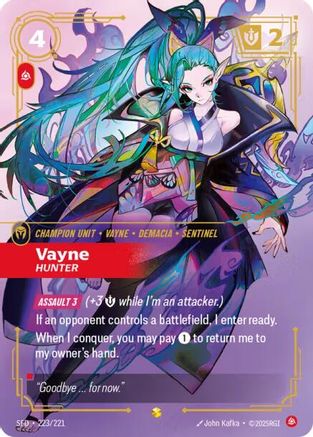 Vayne - Hunter (Overnumbered) (223/221) - Spiritforged Foil - Spiritforged - Card Brawlers | Quebec | Canada |