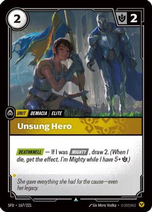 Unsung Hero (167/221) - Spiritforged Foil - Spiritforged - Card Brawlers | Quebec | Canada |