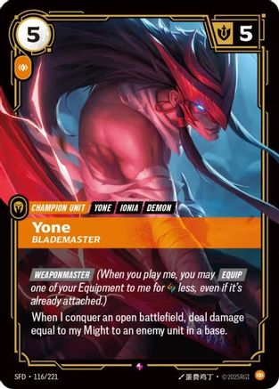 Yone - Blademaster (116/221) - Spiritforged Foil - Spiritforged - Card Brawlers | Quebec | Canada |