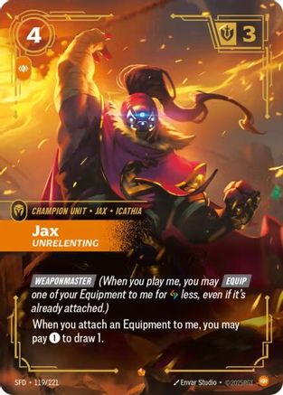 Jax - Unrelenting (119/221) - Spiritforged Foil - Spiritforged - Card Brawlers | Quebec | Canada |