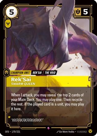 Rek'Sai - Swarm Queen (170/221) - Spiritforged Foil - Spiritforged - Card Brawlers | Quebec | Canada |