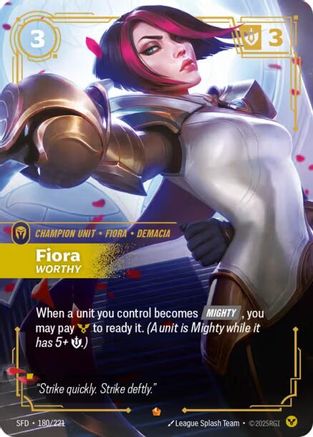 Fiora - Worthy (180/221) - Spiritforged Foil - Spiritforged - Card Brawlers | Quebec | Canada |
