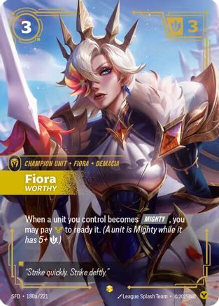 Fiora - Worthy (Alternate Art) (180a/221) - Spiritforged Foil - Spiritforged - Card Brawlers | Quebec | Canada |