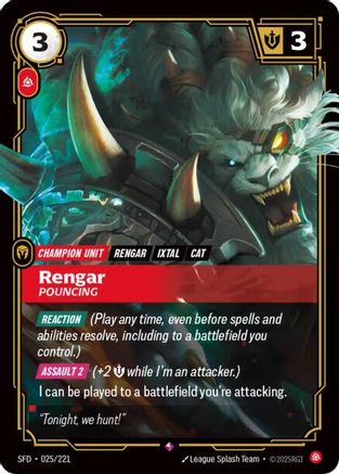 Rengar - Pouncing (025/221) - Spiritforged Foil - Spiritforged - Card Brawlers | Quebec | Canada |
