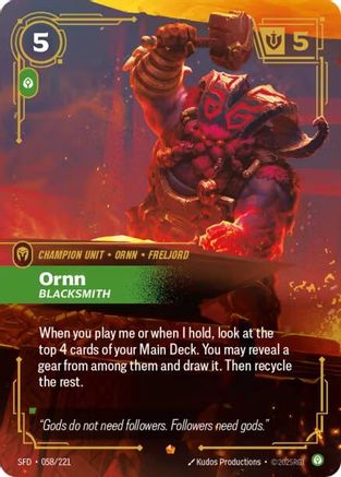 Ornn - Blacksmith (058/221) - Spiritforged Foil - Spiritforged - Card Brawlers | Quebec | Canada |