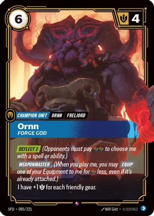 Ornn - Forge God (085/221) - Spiritforged Foil - Spiritforged - Card Brawlers | Quebec | Canada |