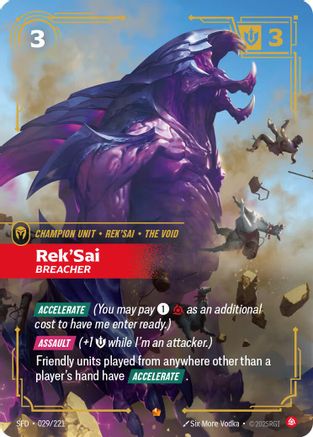 Rek'Sai - Breacher (029/221) - Spiritforged Foil - Spiritforged - Card Brawlers | Quebec | Canada |