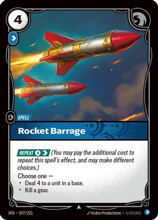 Rocket Barrage (077/221) - Spiritforged Foil - Spiritforged - Card Brawlers | Quebec | Canada |