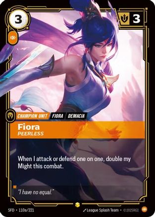Fiora - Peerless (Alternate Art) (110a/221) - Spiritforged Foil - Spiritforged - Card Brawlers | Quebec | Canada |