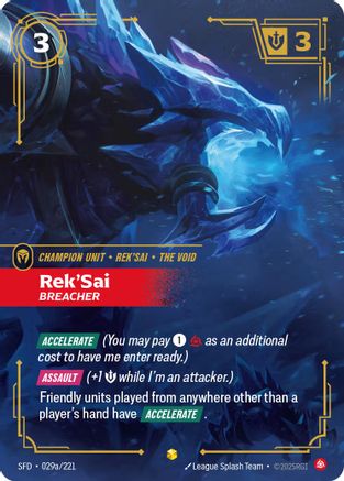 Rek'Sai - Breacher (Alternate Art) (029a/221) - Spiritforged Foil - Spiritforged - Card Brawlers | Quebec | Canada |