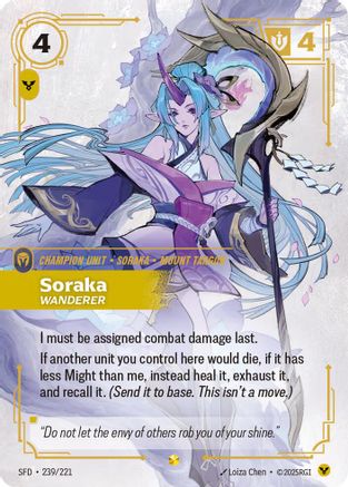 Soraka - Wanderer (Overnumbered) (239/221) - Spiritforged Foil - Spiritforged - Card Brawlers | Quebec | Canada |