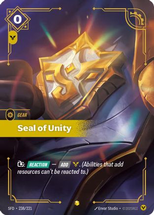 Seal of Unity (Overnumbered) (238/221) - Spiritforged Foil - Spiritforged - Card Brawlers | Quebec | Canada |