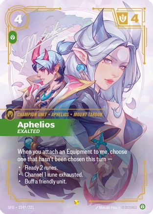 Aphelios - Exalted (Signature) (224*/221) - Spiritforged Foil - Spiritforged - Card Brawlers | Quebec | Canada |