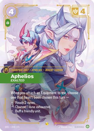 Aphelios - Exalted (Overnumbered) (224/221) - Spiritforged Foil - Spiritforged - Card Brawlers | Quebec | Canada |