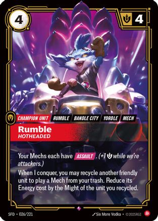 Rumble - Hotheaded (026/221) - Spiritforged Foil - Spiritforged - Card Brawlers | Quebec | Canada |