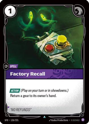 Factory Recall (135/221) - Spiritforged Foil - Spiritforged - Card Brawlers | Quebec | Canada |