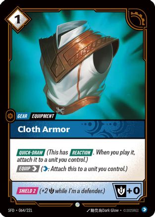 Cloth Armor (064/221) - Spiritforged Foil - Spiritforged - Card Brawlers | Quebec | Canada |
