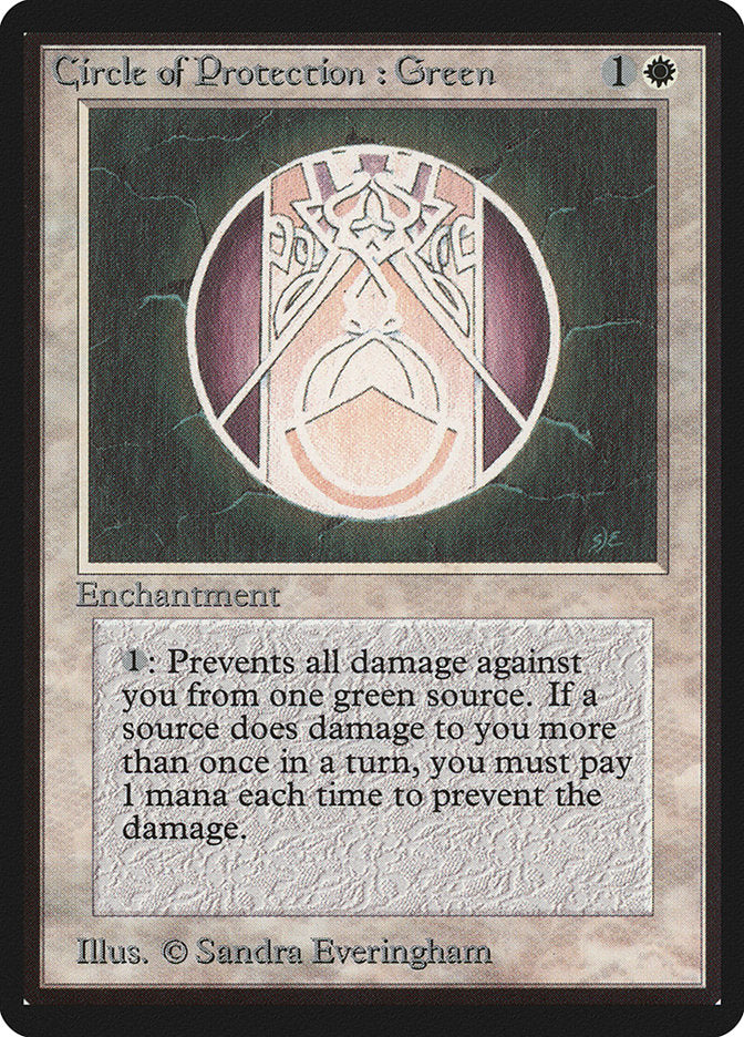 Circle of Protection: Green [Beta Edition] - Magic: The Gathering - Card Brawlers | Quebec | Canada |