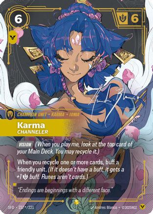 Karma - Channeler (Signature) (237*/221) - Spiritforged Foil - Spiritforged - Card Brawlers | Quebec | Canada |
