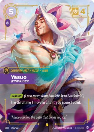 Yasuo - Windrider (Overnumbered) (235/221) - Spiritforged Foil - Spiritforged - Card Brawlers | Quebec | Canada |