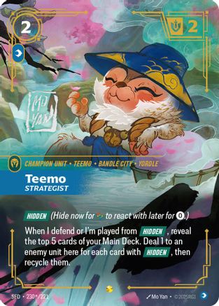 Teemo - Strategist (Signature) (230*/221) - Spiritforged Foil - Spiritforged - Card Brawlers | Quebec | Canada |