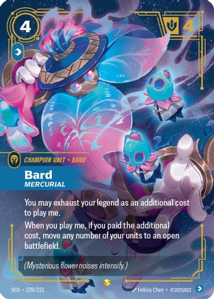 Bard - Mercurial (Overnumbered) (228/221) - Spiritforged Foil - Spiritforged - Card Brawlers | Quebec | Canada |