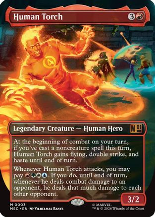 Human Torch (Borderless) (MSC-003) - Commander: Marvel Super Heroes