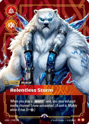 Volibear - Relentless Storm (Metal) (249/298) - Riftbound Organized Play Promotional Cards Foil - Riftbound Organized Play Promotional Cards - Card Brawlers | Quebec | Canada |