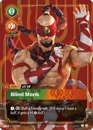 Lee Sin - Blind Monk (Metal) (257/298) - Riftbound Organized Play Promotional Cards Foil - Riftbound Organized Play Promotional Cards - Card Brawlers | Quebec | Canada |