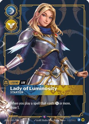 Lux - Lady of Luminosity (Metal) (021/024) - Riftbound Organized Play Promotional Cards Foil - Riftbound Organized Play Promotional Cards - Card Brawlers | Quebec | Canada |
