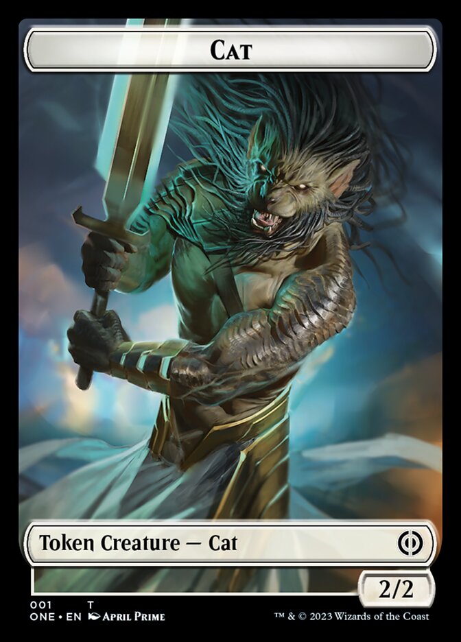 Rebel // Cat Double-Sided Token [Phyrexia: All Will Be One Tokens] - Magic: The Gathering - Card Brawlers | Quebec | Canada |